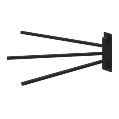 Porte-serviettes pivotant mural en acier inoxydable noir Teesta GoodHome