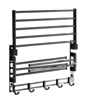 Porte-Serviettes Pliant sans poinçon, Support de séchage Rotatif, Rangement de Salle de Bain 50cm