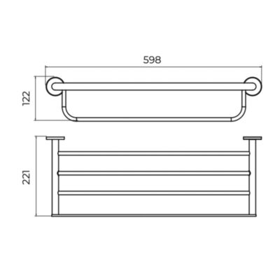 Porte serviettes salle de bain 60cm- acier inoxydable S.304 noir mat