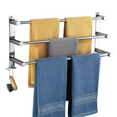 Porte-serviettes sans perçage - 60 cm - Porte-serviettes - Argenté - Accessoire de salle de bain