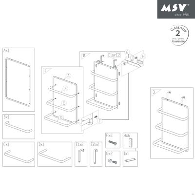 Porte serviettes spécial Paroi de douche ou Porte MSV