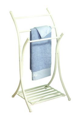 Porte serviettes pliable métal blanc - blanc - Conforama