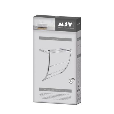 Porte serviettes  étagère murale en Acier chromé MSV