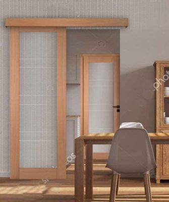 Porte seule 1 Vitrage CASSIOPEIA bois chêne européen 2040 x 730