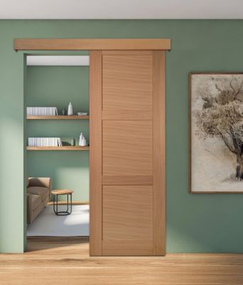 Porte seule 3 Panneaux URSA bois chêne européen 2040 x 730
