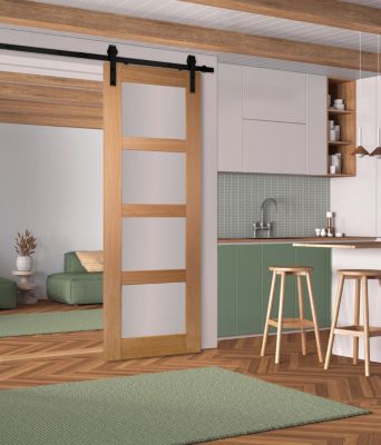 Porte seule 4 VITRAGES CETUS bois chêne européen  2040 x 730