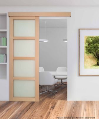 Porte seule NOVA2 4 Vitrages bois hêtre  2040 x 730