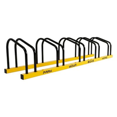 Porte velo modulaire Boudech 5 en 1 acier laque noir jaune fixation au sol
