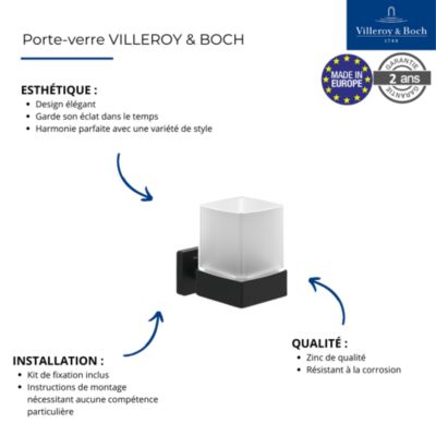 Porte-verre + Distributeur de savon VILLEROY & BOCH Elements Striking noir mat