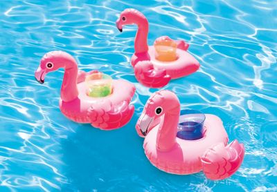 SwimAlot Porte-Gobelet Gonflable Flamant Rose - Piscine, Plage, Cocktail