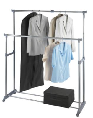 Porte-vêtement double extensible H. 168 cm x L. 163 cm Wenko gris