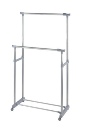 Porte-vêtement double extensible H. 168 cm x L. 163 cm Wenko gris