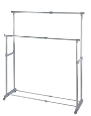 Porte-vêtement double extensible H. 168 cm x L. 163 cm Wenko gris
