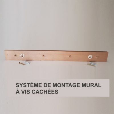 Portemanteau Patère mur boutons hêtre vieux coquille mar Vintage Retro 485x50MM