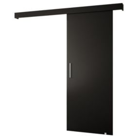 Portes coulissantes Salwador I 80x204 cm (Noir / Noir / Argent)