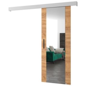Portes coulissantes Salwador II 80x204 cm (Chêne Craft / Blanc / Noir)