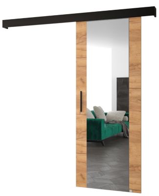 Portes coulissantes Salwador II 80x204 cm (Chêne Craft / Noir / Noir)