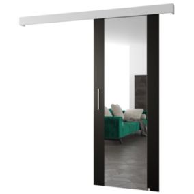 Portes coulissantes Salwador II 80x204 cm (Noir / Blanc / Argent)