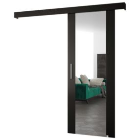 Portes coulissantes Salwador II 90x204 cm (Noir / Noir / Argent)
