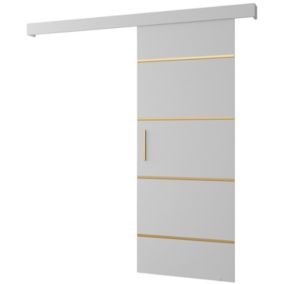 Portes coulissantes Salwador IV 80x204 cm (Blanc / Blanc / Or)