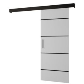 Portes coulissantes Salwador IV 90x204 cm (Blanc / Noir / Noir)