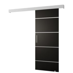 Portes coulissantes Salwador IV 90x204 cm (Noir / Blanc / Argent)