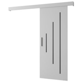 Portes coulissantes Salwador Y 70x204 cm (Blanc / Blanc / Noir)