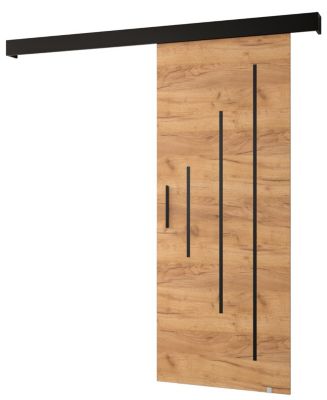 Portes coulissantes Salwador Y 80x204 cm (Chêne Craft / Noir / Noir)