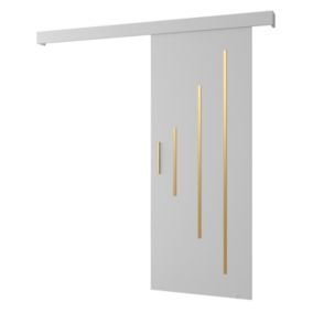 Portes coulissantes Salwador Y 90x204 cm (Blanc / Blanc / Or)