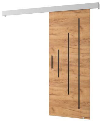 Portes coulissantes Salwador Y 90x204 cm (Chêne Craft / Blanc / Noir)