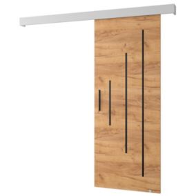 Portes coulissantes Salwador Y 90x204 cm (Chêne Craft / Blanc / Noir)