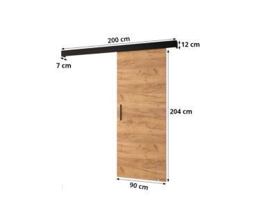 Portes coulissantes Salwador Y 90x204 cm (Chêne Craft / Blanc / Noir)