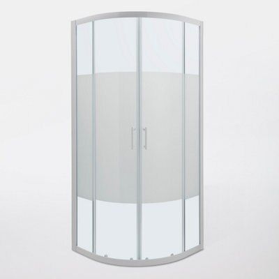 Portes de douche angle circulaire Cooke & Lewis Onega sérigraphié 80 x 80 cm