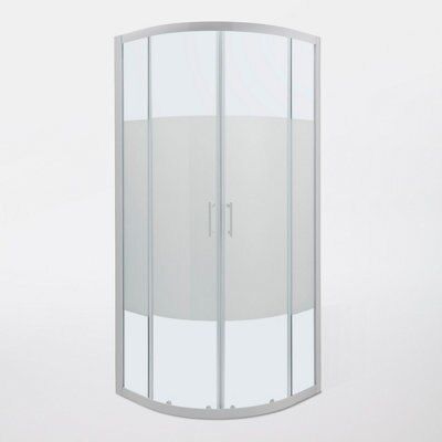 Portes de douche angle circulaire Cooke & Lewis Onega sérigraphié 90 x 90 cm