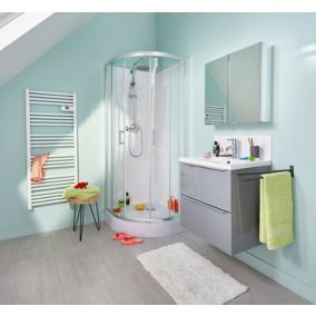 Portes de douche angle circulaire Cooke & Lewis Onega transparent 80 x 80 cm