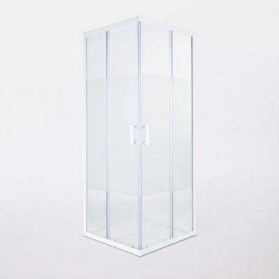 Portes de douche angle droit Cooke & Lewis Onega sérigraphié 70 x 70 cm