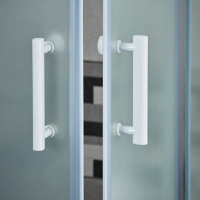 Portes de douche angle droit Cooke & Lewis Onega sérigraphié 70 x 70 cm