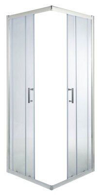 Portes de douche angle droit Cooke & Lewis Onega transparent 70 x 70 cm