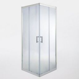 Portes de douche angle droit Cooke & Lewis Onega transparent 80 x 80 cm
