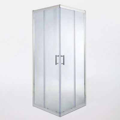 Portes de douche angle droit Cooke & Lewis Onega transparent 90 x 90 cm