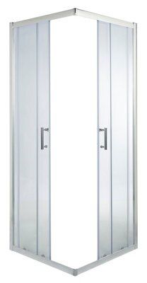 Portes de douche angle droit Cooke & Lewis Onega transparent 90 x 90 cm