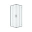 Portes de douche coulissantes accès d'angle l.80 x L.80 x H.195 cm, verre transparent, profilés alu chrome, GoodHome Ledava