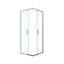 Portes de douche coulissantes accès d'angle l.80 x L.80 x H.195 cm, verre transparent, profilés alu chrome, GoodHome Ledava