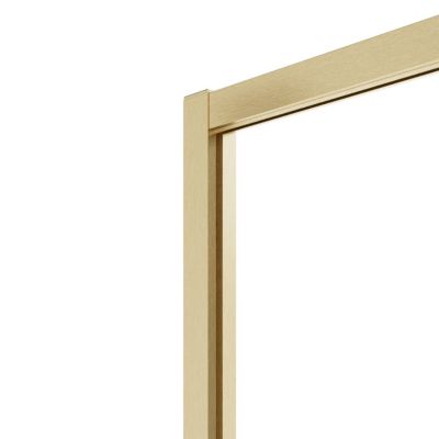 Portes de douche coulissantes accès d'angle L.80 x l.80 x H.195 cm, verre transparent, profilés aluminium doré, GoodHome Ledava