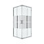 Portes de douche coulissantes accès d'angle l.90 x L.90 x H.195 cm, bandes miroir, profilés alu chrome, GoodHome Ledava