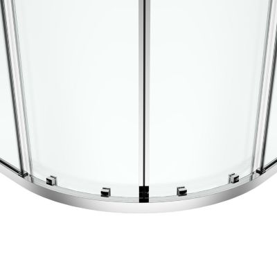 Portes de douche coulissantes accès d'angle quart de cercle l.90 x L.90 x H.195 cm, verre transparent, profilés aluminium chrome, GoodHome Ledava