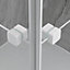 Portes de douche en angle 80 x 80 x 190 cm, motifs carrés et profilés blanc, Galedo Clean Line