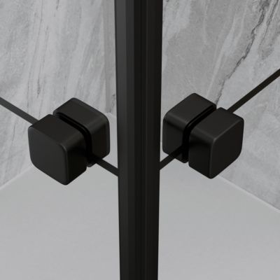 Portes de douche en angle 80 x 80 x 190 cm, motifs carrés et profilés ...