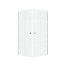 Portes de douche en angle 90 x 90 x 190 cm, motifs carrés et profilés blanc, Galedo Clean Line