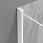 Portes de douche en angle 90 x 90 x 190 cm, motifs carrés et profilés blanc, Galedo Clean Line